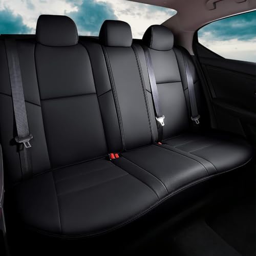 Image of AOMSAZTO Seat Covers for Nissan Sentra: 2020 2021 2022 2023 2024 2025 S SV Full Set Leather Cushion Car Seats Cover Black