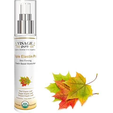 Visage Pure Triple Elastin Pro - Skin Firming Elastin Boost Moisturizer Cream - Contains GCGs That Increases the Skin's Elastin and Elasticity - USDA Organic-Physician Formulated-Research Supported Cover