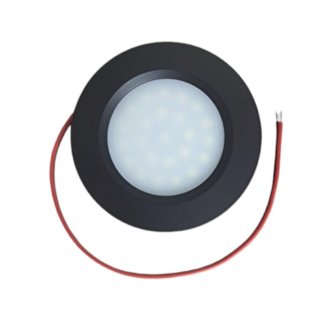 MARVIX 4 x oświetlenie punktowe LED 12 V, sterowanie dotykowe, włącznik/wyłącznik, ściemnianie, przyczepa kempingowa, łódź, czarne światła typu downlight, zimna biel, 6000 K