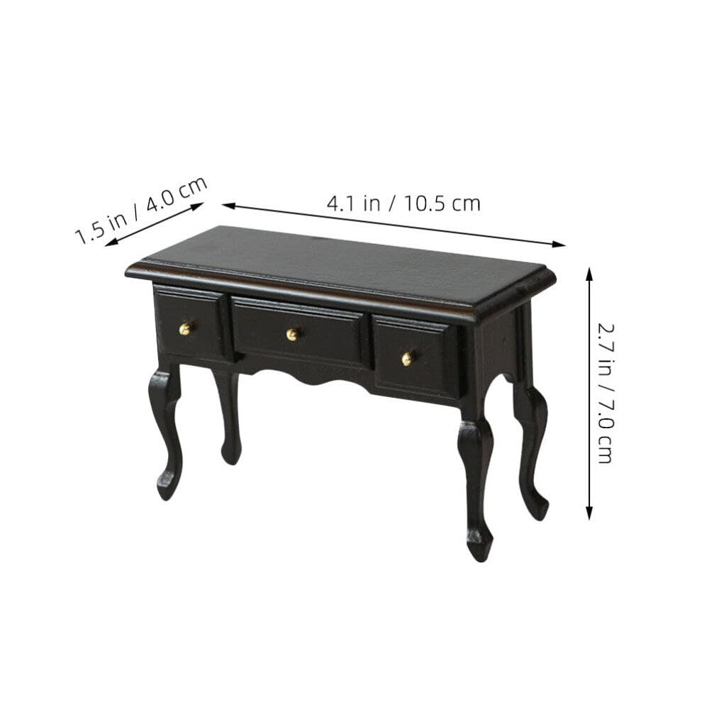 Amazon | Vaguelly 1: 12 ドールハウス デスク 木製 レトロ ミニチュア 