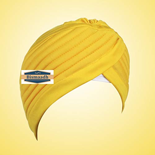 Image of BISMAADH Instant Readymade Turban for Men & Women Head Wrap Lightweight Cap Headwear Sikh Pagri