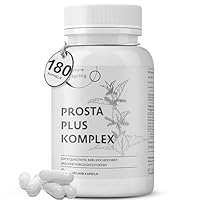 Prosta Plus Komplex - 180 Prostata Kapseln hochdosiert - einzigartige Formel aus Kürbiskern-, Sägepalmen-, Brennnesselwurzelextrakt mit Zink, Vitamin E & Selen - geprüfte Prostata Komplex Kapseln