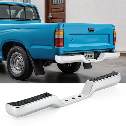 Rear Bumper Compatible with 1989 1990 1991 1992 1993 1994 1995 Toyota Pickup Truck Back Bumper Assembly Replacement Bumpers Complete Chrome Steel
