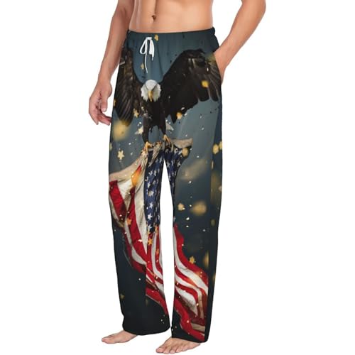North American Bald Eagle For Men'S Lightweight Pajama Pants Adjustable Drawstring & Pockets All-Season Sleepwear