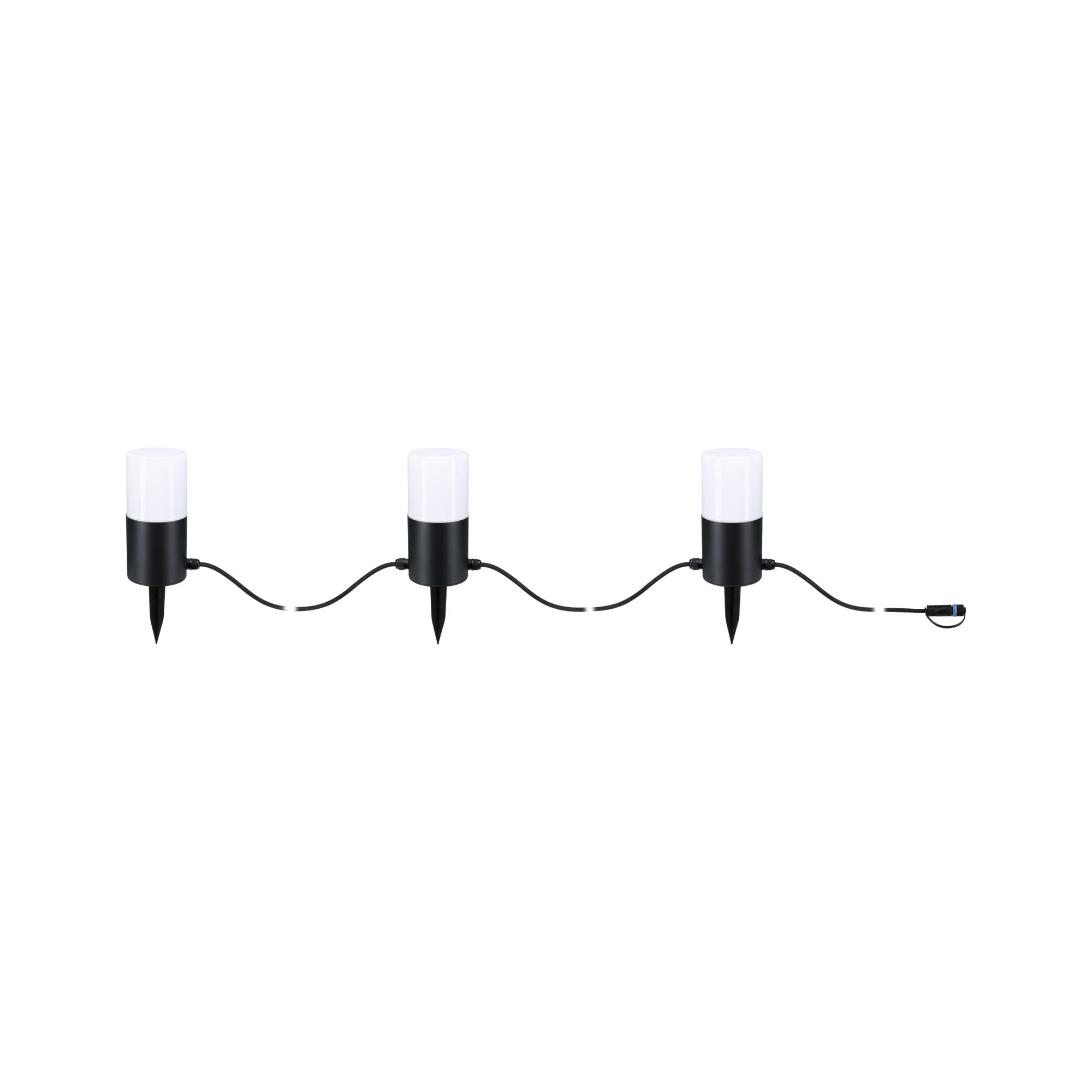Paulmann 94761 Plug & Shine LED łańcuch świetlny Tubs IP44 3x2W 3x160lm możliwość ściemniania antracyt aluminium 3000K E14 z wymienną żarówką