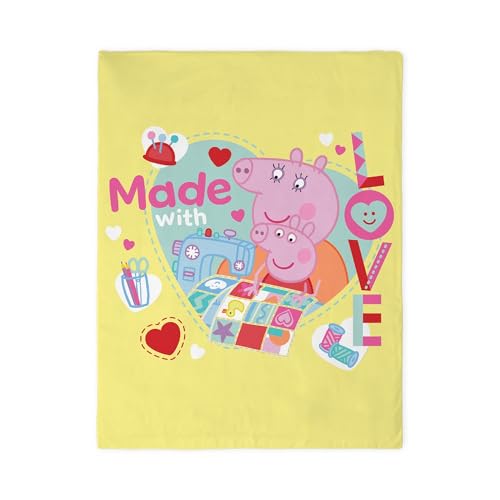 CafePress Peppa Pig: Made with Love Twin Duvet Cover, Printed Comforter Cover, Unique Bedding,