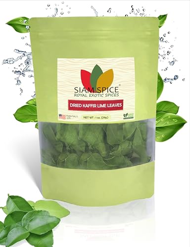 Aroma Dried Kaffir Lime Leaves - Grown in Florida, USA. (1oz. (29 g.)) Bon appétit...