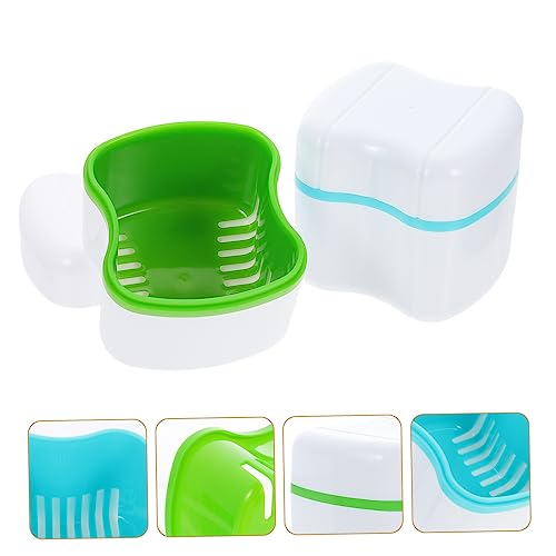 FRCOLOR 8 Peças Caixa De Armazenamento De Dentaduras Retentor Limpador De Viagem Recipiente De Denta
