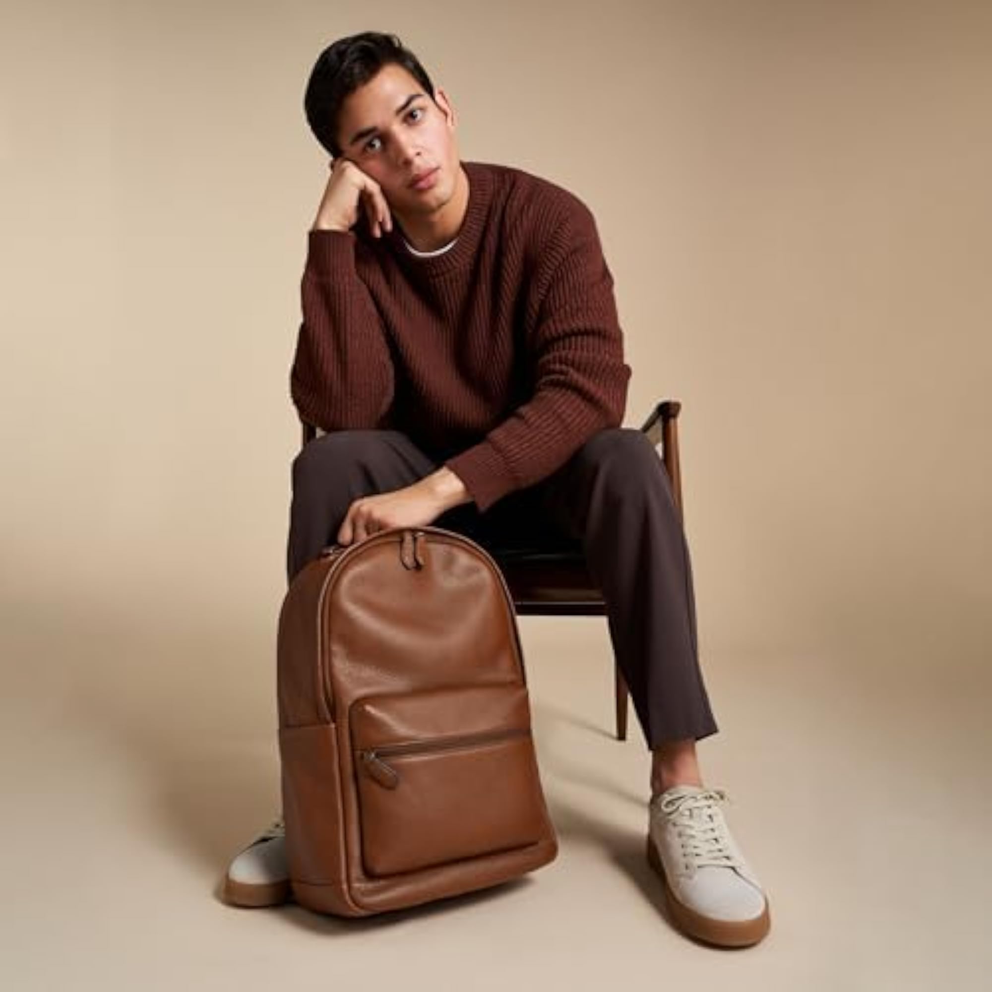 Men's Buckner Brown Casual Backpack, Everyday Use