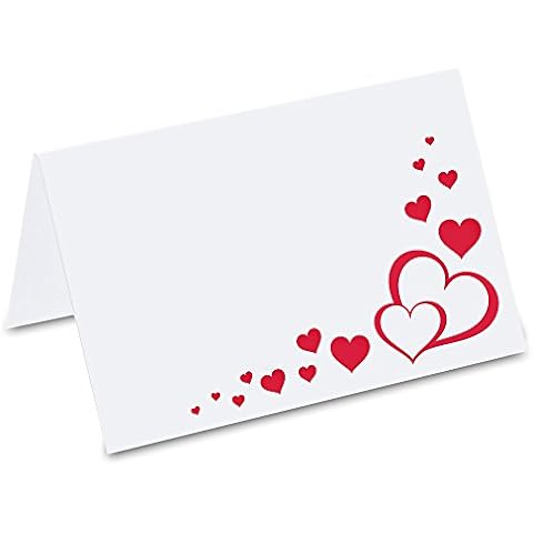 PRICARO Place Cards"Heart Swarm", red, 50 Pieces Cover