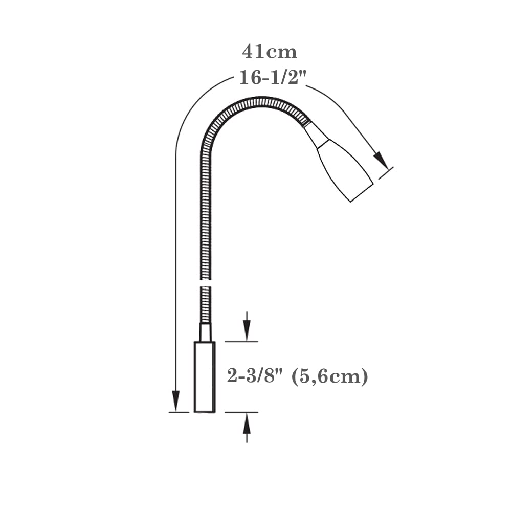 Lampe de Lecture DC 12V LED Flexible Col de Cygne Luminosité Réglable Applique Murale 3200K pour Camping-car Bateau Caravane Voiture Van Chevet, avec Chargeur USB & Variateur Interrupteur