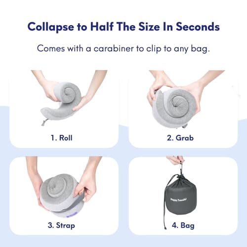 Image of C CUSHION LAB Extra Support Travel Pillow, Award-Winning Patented Ergonomic Design for Chin & Neck Support Memory Foam Neck Pillow, Compact Airplane Pillow for Traveling, Flight, Car (Black, Medium)