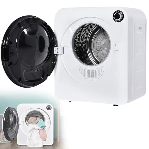 Genérico Secadora de Acero Inoxidable, Máquina Secar Ropa Pequeña, Triple Filtro, 5 Programas, Protección contra Sobrecalentamiento, Montable en Pared