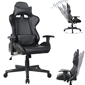 Bureaustoel gamestoel Thomas – racing gaming stijl stoel – ergonomisch – zwart design