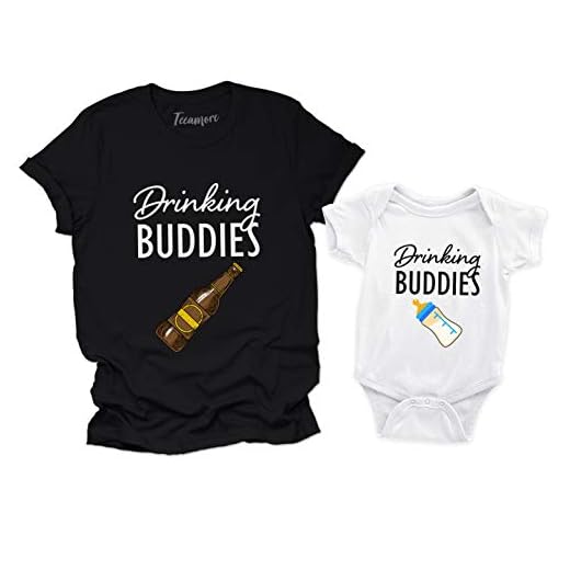 Drinking Buddies Shirts Matching Dad and Baby Bodysuit
