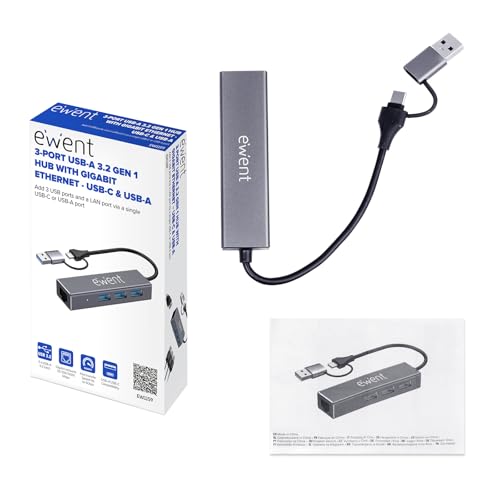 EWENT EW1159 Hub USB 3 PUERTOS 3.1+1 P.GIG USB-C-A