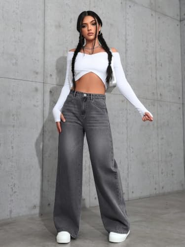 Image of ADBUCKS Baggy Jeans for Women || Women,s Loose Jean Pants || Oversized Jean's for Women's || Wide Leg Jean,s for Woman || Casual Jins for Woman's