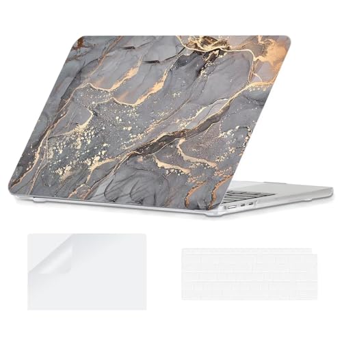 Funda rígida MacBook Pro 14 A2992 A2442 M3 M4 carcasa divertido mármol con teclado