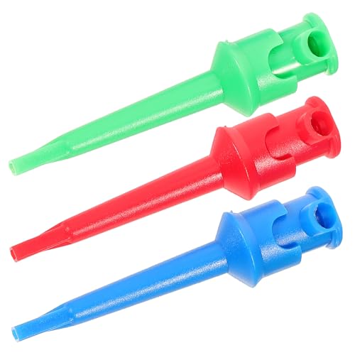 DOITOOL 3個 マルチメーター対応強力スプリング式ミニテストフッククリップ 電子部品溶接検査用 多用途ミニクリップ付