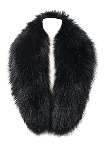 VEVESMUNDO Cuello de Piel Pelo Bufanda para Chaqueta Abrigos Mujer Hombre