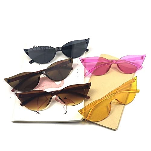 Cat Eye Lens Sunglasses Woman Transparent Plastic Glasses Style Sun Glasses Female Clear Candy Color Lady3
