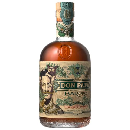 Don Papa Baroko | Premium Spirituose auf Rumbasis | Exotischer Geschmack | Aus Black Gold Melasse gebrannt | 40% Vol. | 700ML