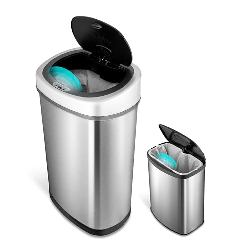 Combo de canecas de basura oval y rectangular con sensor 15.3 gal miniatura 2