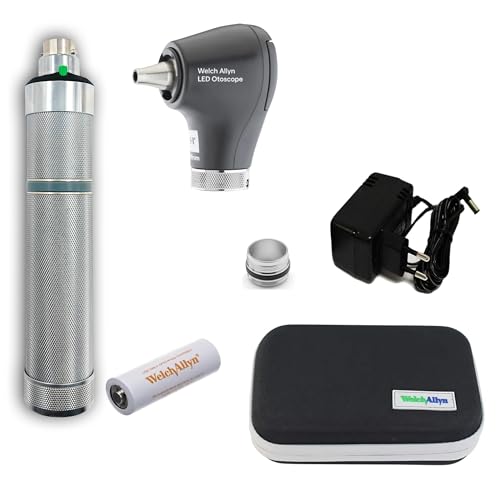 Image of OTICA Welch Allyn 3.5V LED MacroView Otoscope Set | LED MacroView fiber optic otoscope rechargeable set with complete accessories and hard carrying case.