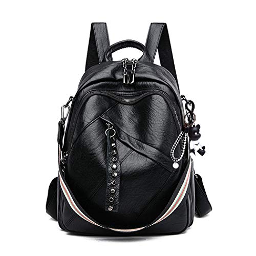 BUKESIYI Mujer Bolsos Mochila Niña Vestir Antirobo Pequeña Casual Bandolera Portatil PU Cuero Piel CCES78196 Fekete