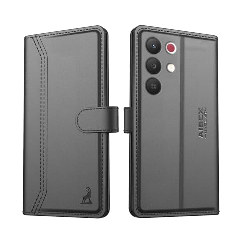 Image of AIBEX Compatible for Realme Narzo 90X 5G / Realme C85 5G / Realme 15X 5G Flip Cover Leather Finish | Inside TPU with Card Pockets | Wallet Stand | Complete Protection Flip Case Black