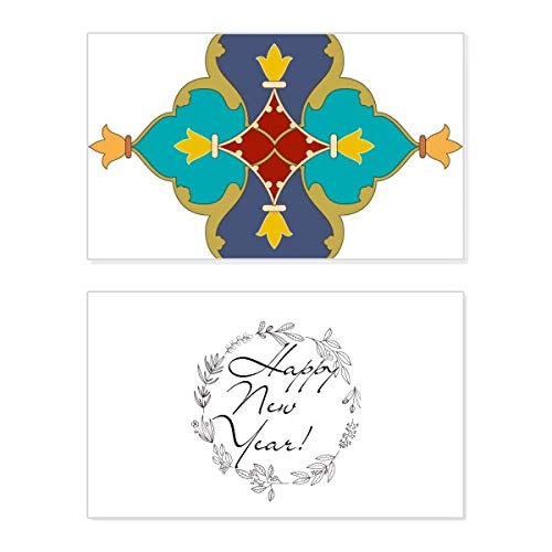 Tarjeta de felicitación de año nuevo floral barroca para sorprender a tus seres queridos