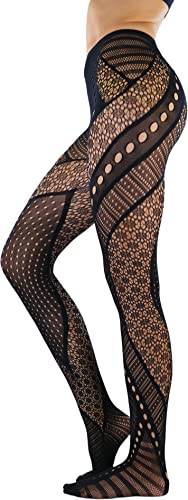 Image of ToBeInStyle Women's Vintage Art Deco Chevron Ornate Design Tights Pantyhose