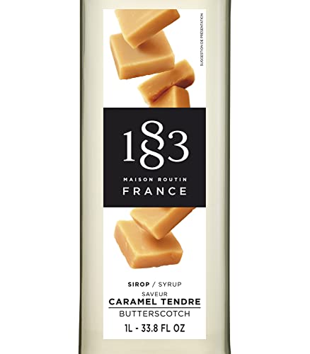 Image of 1883 Butterscotch Syrup for Drinks, Made in France, 1 Liter Plastic Bottle