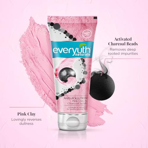 Image of Everyuth Naturals Anti Pollution Face Wash, Face Scrub & Face Pack Combo, Deep Cleansing & Skin Purifying, Suitable for All Skin Types, 50g Each (Pack of 3)