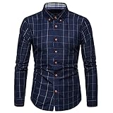 Nzwiluns Dress Shirts for Men's Long Sleeve Business Formal Shirts Casual Plaid Print Button Down...