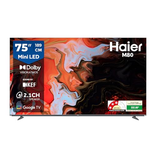 Image of Haier 189 cm (75) New M80F Series 4K Ultra HD Smart Mini LED Google TV H75M80FUX (2025 Model)