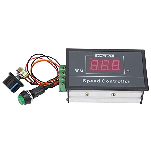 Garosa PWM DC Motor Speed Controller with Digital Display Knob, ABS Aluminum Alloy, 6-60V 30A for Industrial Equipment and Conveyor Belts