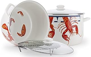 Enamelware - Lobster Pattern - 18 Quart Stock Pot