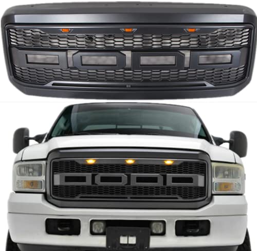 Raptor Style Front Grille Fit For Ford F250 F350 2005 2006 2007 F250 F350 F450 F550 Grill Matte Black