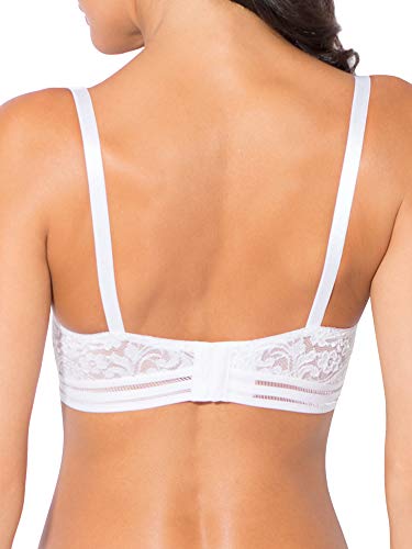 Smart & Sexy womens Signature Lace Unlined Underwire Longline Demi Bra, White, 36DD US - Image 3