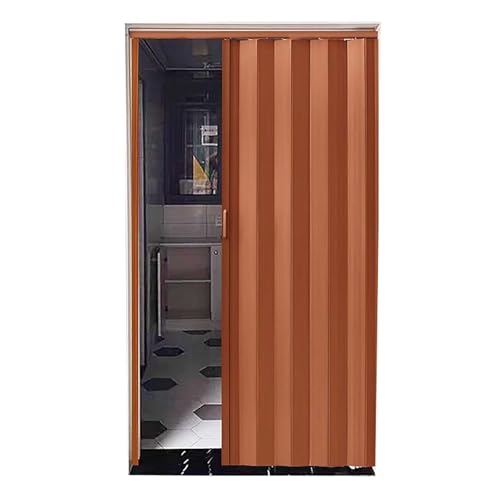 Puerta de panel de PVC con asa, 122 x 203 cm, pantalla divisora temporal para cocina, baño, patio, solución versátil de puerta plegable