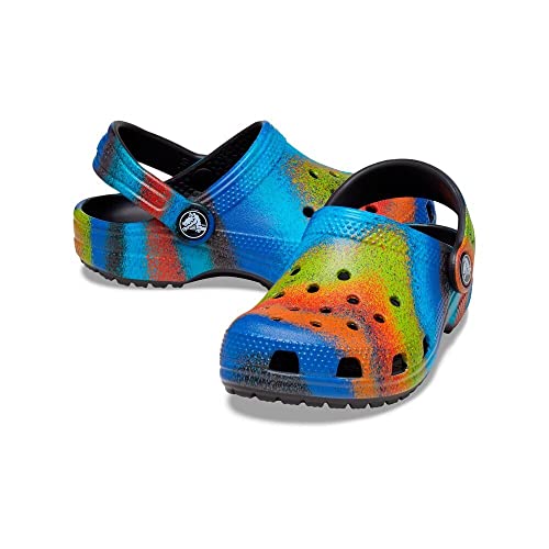 CROCS Classic Spray Dye Clog T - Black/Multi - C5 , 208094-0C4-C5, Kids Unisex , Black/Multi , C5