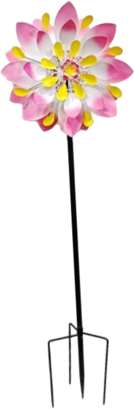 Wind Spinner Iron Portable Garden Windmill Stake for Terrace Courtyard Patio
