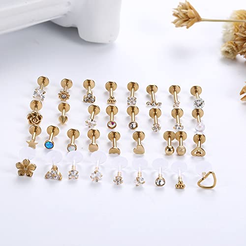 Sanfenly Lip Rings for Women Men 16G Medusa Labret Lip Piercing Jewelry 6MM 8MM Lip Ring Studs Silver Gold Black Rose Gold Tragus Helix Cartilage Earrings2