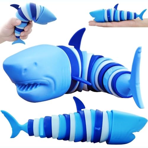Image of Chocozone Crawling Caterpillar Toy Toddler Toys for Kids Flexible Clicky Sound Making Sensory Toys for 2+ Years Old Boys & Girls (19cm) (Dolphin)