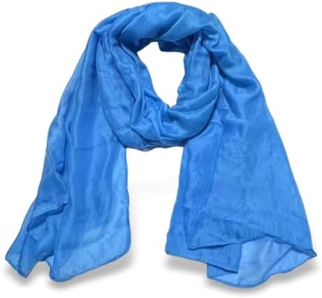 guiyal Cotton Linen Blend Fashion Scarf, travel scarf,Soft Breathable Fabric, Multiple Colors,Large 70x30 inches,Lake blue