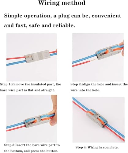 Image of ZIVIK 2 IN 2 Out Universal Wire Connector, 30Pcs Wire Connectors Nuts, Push Connector Cable Connector Splicing Connector Terminal Block Screwless Connector Lever Wire Jointer (30, 2 In 2 Out)