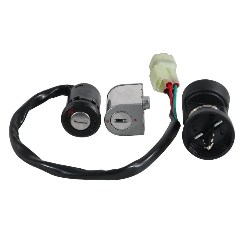 Ignition Switch Fuel Gas Cap Seat Lock Keys Replacement Kit OEM:35010-LBA7-E00, for Kymco ATV KXR 250 for Kymco ATV KXR 90 Euro 2 2004-2006, Maxxer 250 for Kymco ATV Maxxer 90S