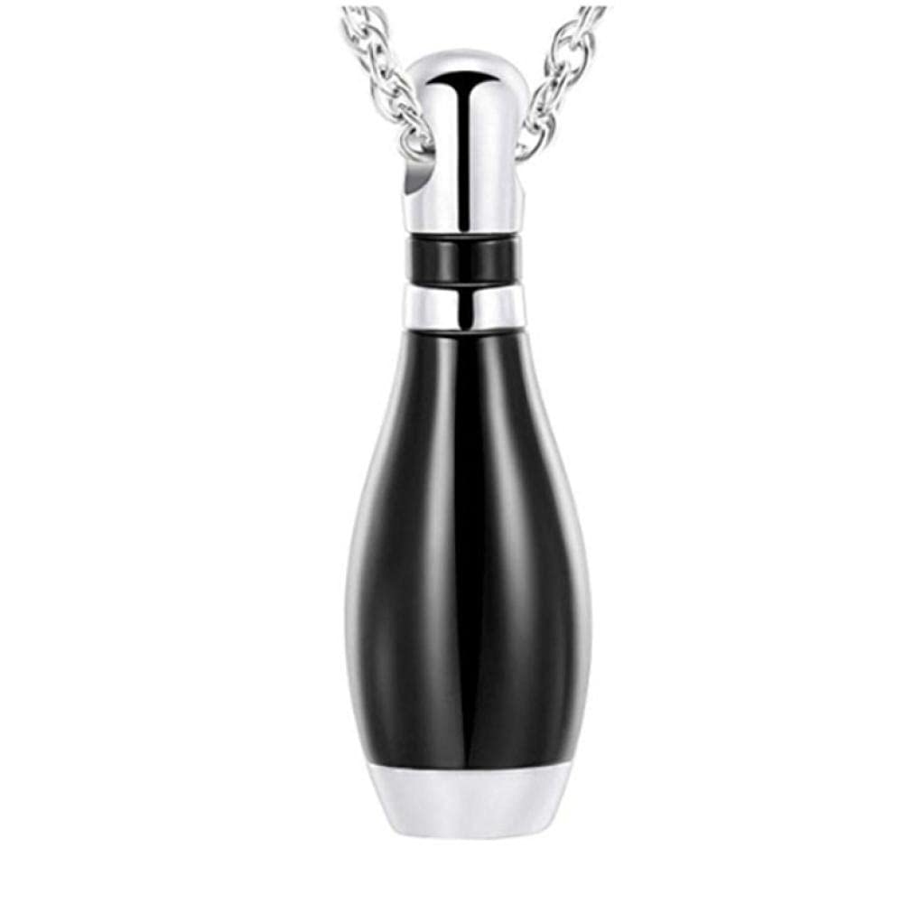 Collier urne crémation bowling en acier pour garder les cendres et souvenirs gravés