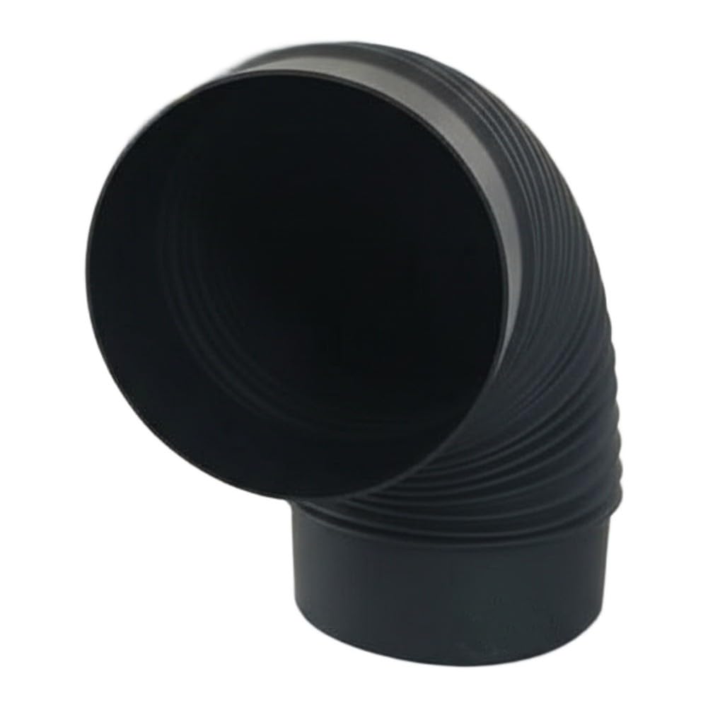 Ofenrohr, Ofenrohr, Rauchrohr, 90 Grad Bogen für Kamin, Edelstahl, hitzebeständig, einfache Installation, Schwarz, 150 mm, 1 Packung